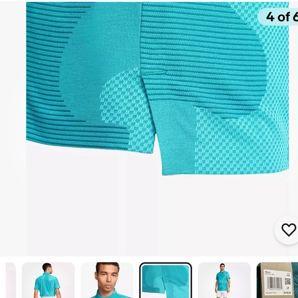 Men’s Nike Dri-Fit ADV Tour Camo DR5312-381 Teal Polo Golf Shirt Size Large - Picture 4 of 12